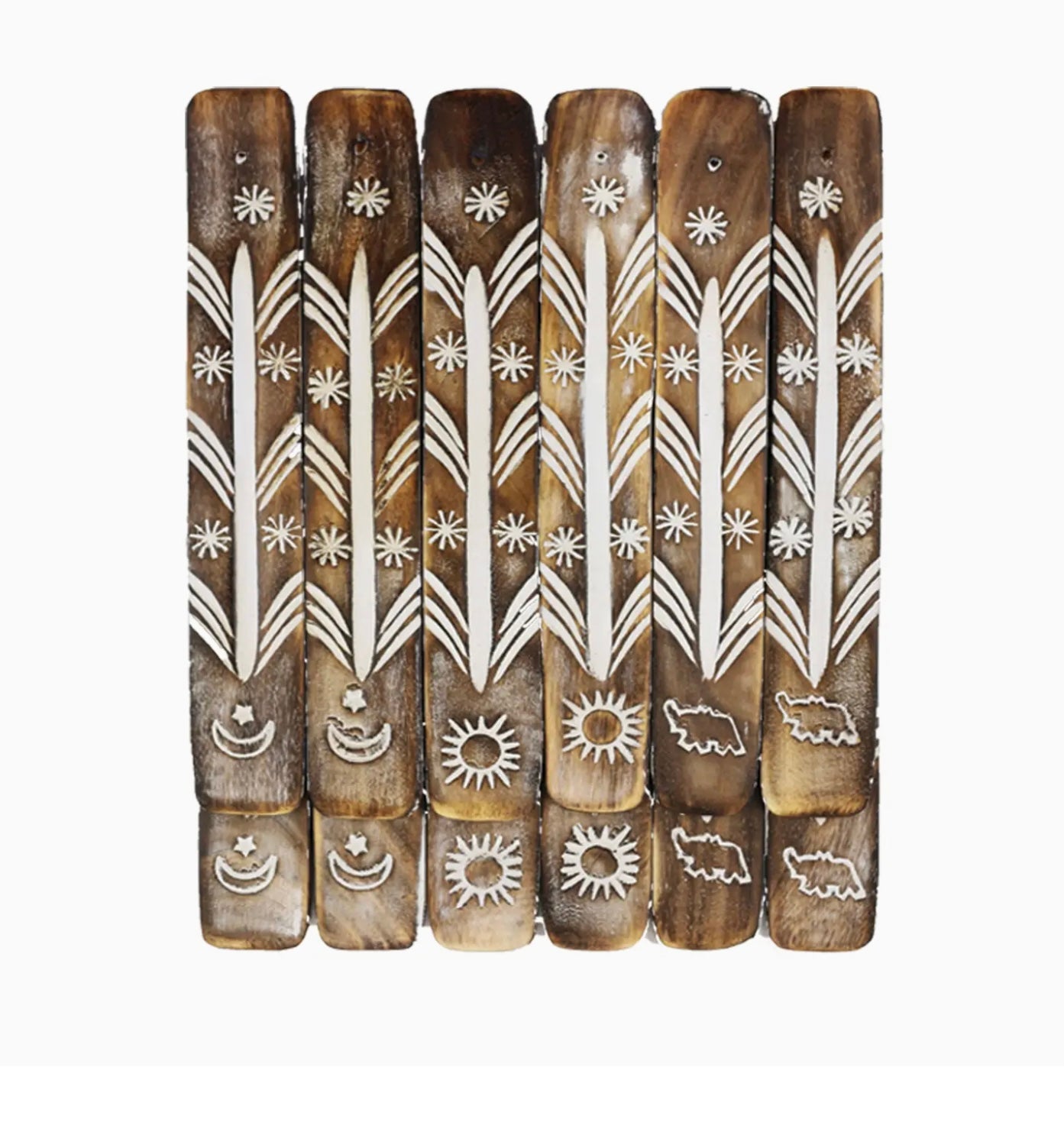 Wooden Incense Stick Holder – Brass Inlay